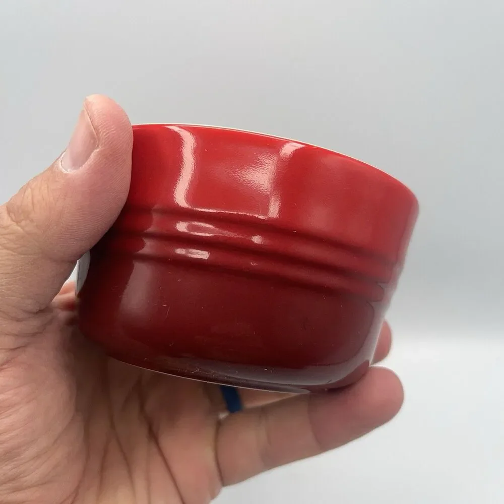 LE CREUSET Red Ramekin Stoneware Custard Cup French Kitchenware